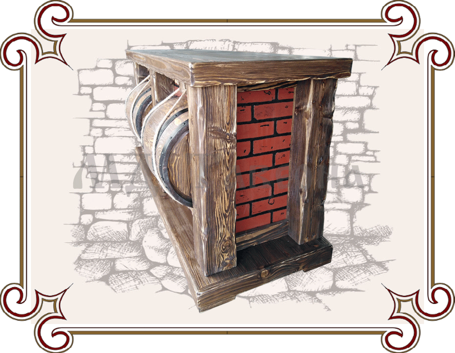 Оригинальная деревянная барная стойка