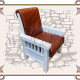 Кресло деревянное с кожей